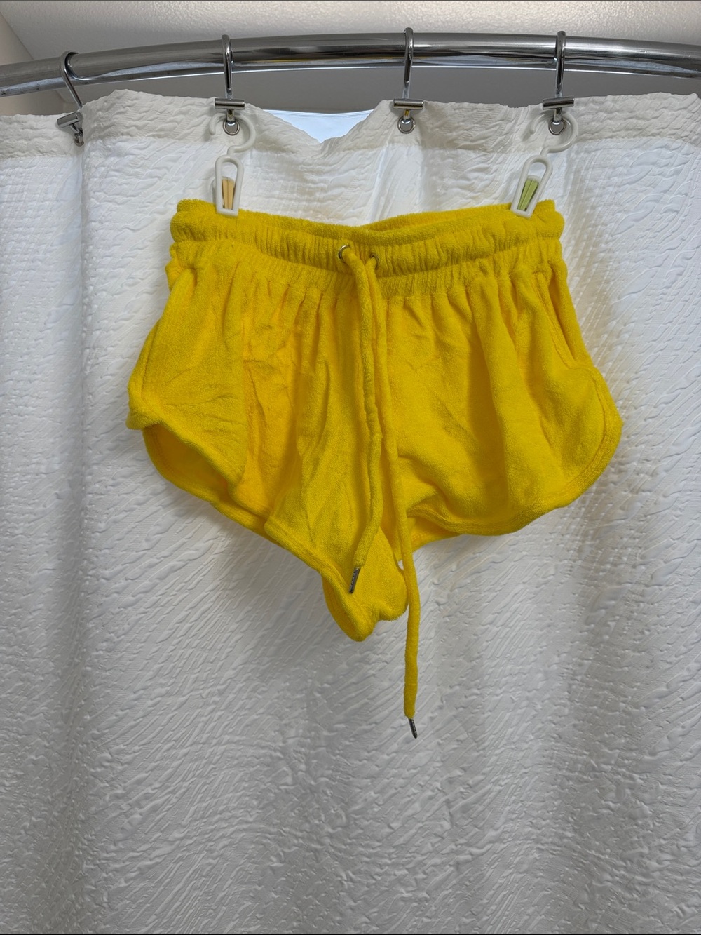 Mikoh Bright Yellow Terry Drawstring Athletic Shorts